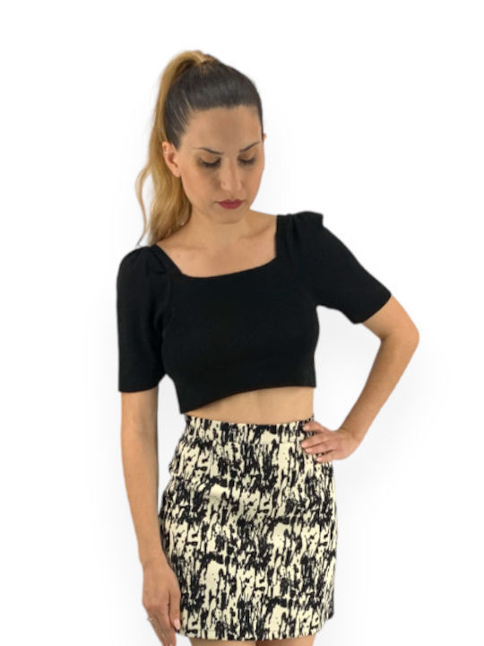 Crop Top Rip Schwarz