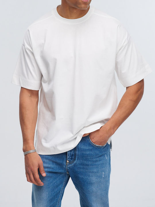 Royal Denim Ανδρική Μπλούζα Κοντομάνικη Λευκή