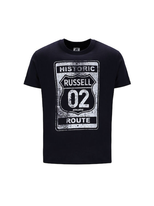 Russell Athletic Bărbați T-shirt Sportiv cu Mânecă Scurtă Negru