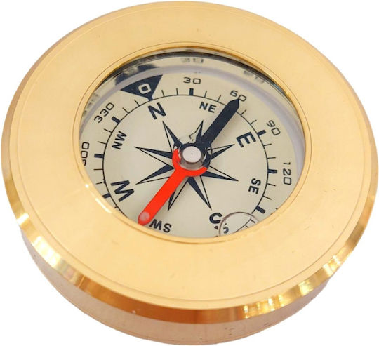 Gute Qualität Gold nautischen Kompass 6cm weiß rote Nadel Poseidon