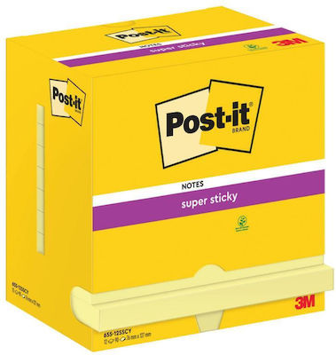 Post-it Aufkleber 3m Post-it 76 X 127 Mm Super Sticky Gelb 90 Blatt 655-12sscy-eu Mmm65512sscyeu