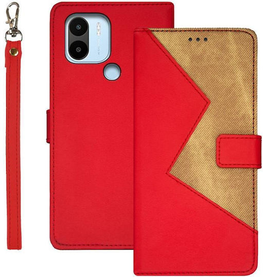 Idewei Two-color Splicing Back Cover Δερμάτινο / Δερματίνης / Σιλικόνης Κόκκινο (Redmi A1+ / A2+)