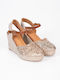 Espadrile Platforma Knitted Design Gold