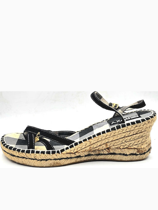 Roxy Xuwsl433 Jet Set Nikki Women's Espadrilles Leather Suede & Canvas Black Grey White