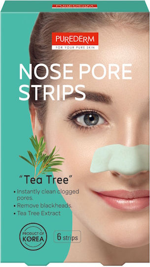 Purederm Nose Pore Strips Tea Tree Cleansing Nose Strips 6 Pcs
