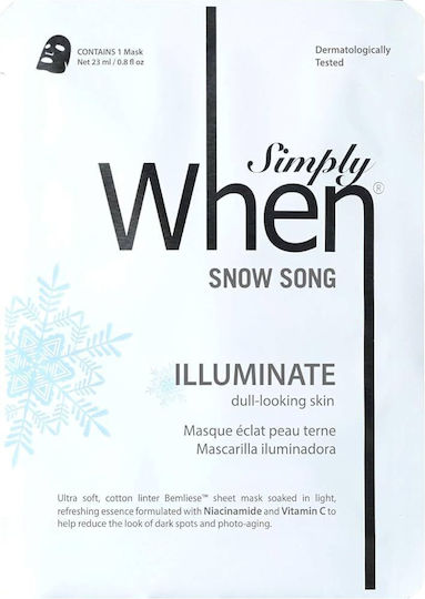 Simply When Snow Song Illuminate Sheet Mask Разкрасяваща маска за лице 23ml