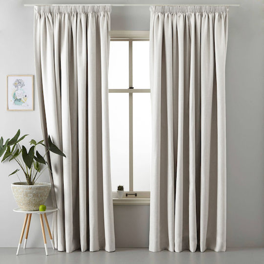 Saray Home Κουρτίνα με Τρέσα Μπεζ 280x220εκ.