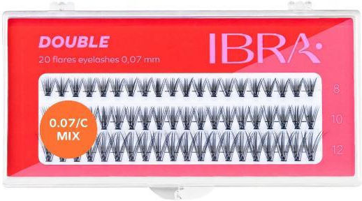 Ibra Tufts False Eyelashes Double Knot-Free 0.07 C-Mix 60 Pieces