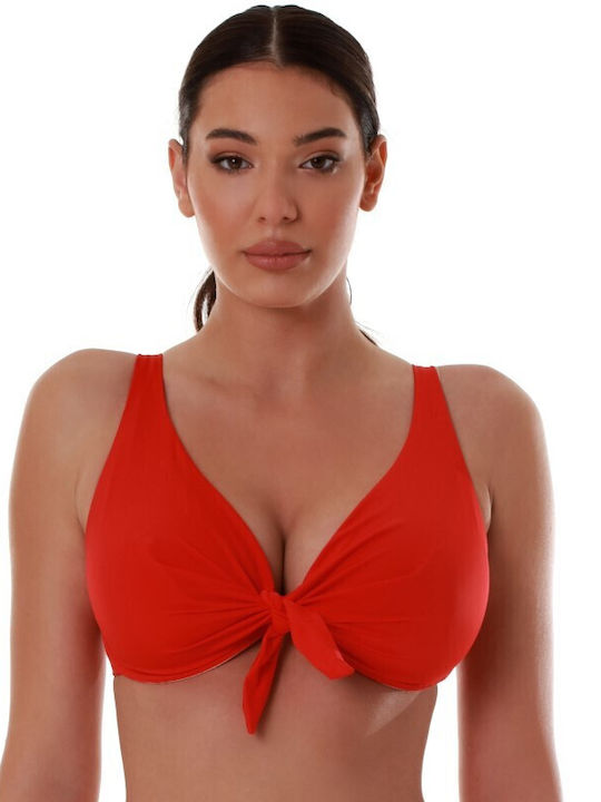 Bluepoint Triangle Bikini Top with Adjustable Straps RED