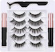 Set 5 Pairs Magnetic Eyelashes Ubx Tweezers Eyeliner Plastic Waterproof Black