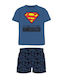 Superman Kinder Schlafanzug Blau