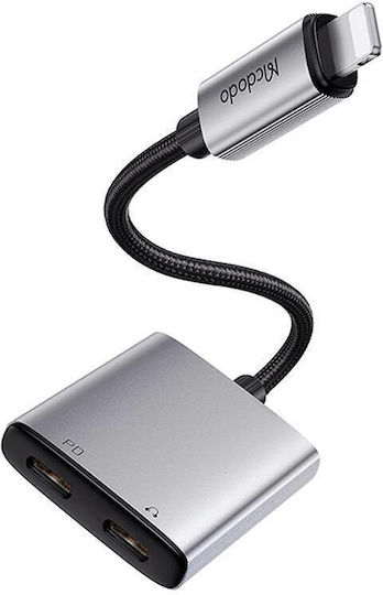 Mcdodo 2in1 Audio Μετατροπέας Lightning / DC / 3.5mm male σε Lightning / DC / 3.5mm female Ασημί 1τμχ