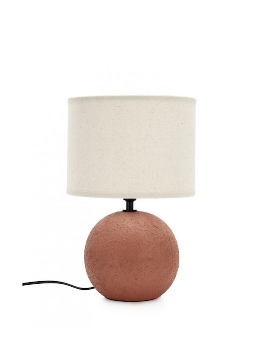Bizzotto Ceramic Table Lamp with White Shade and Orange Base