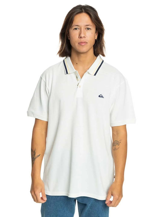 Quiksilver M Loia Bluza Bărbătească cu Mânecă Scurtă Polo Alb