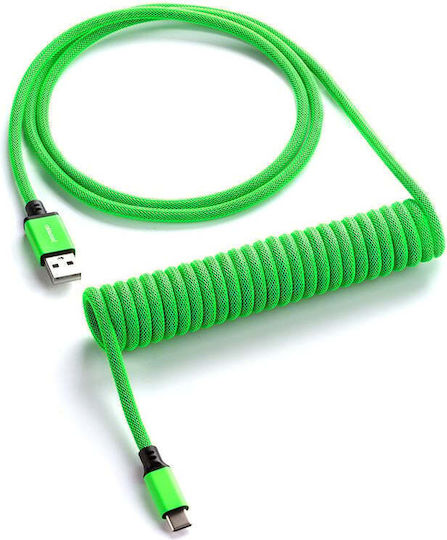 Cablemod Спирала USB 2.0 Кабел USB-C мъжки - USB-A мъжки Зелен 1.5м (CM-CKCA-CLG-KLG150KLG-R)