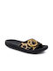 Fantasy Sandals Leder Damen Flache Sandalen Anatomisch in Schwarz Farbe