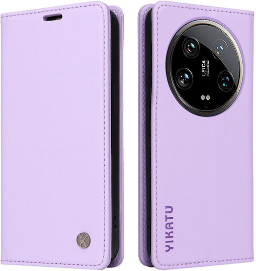 5g Yikatu Folio Series Stand Book Synthetic Leather / Silicone / Plastic Purple (Xiaomi 14 Ultra)