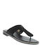 Leather Women's Flat Sandals Anatomic in Black Color