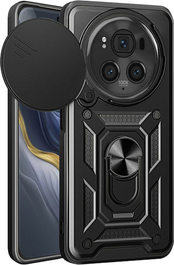 Techsuit Camshield Umschlag Rückseite Silikon / Kunststoff Schwarz (Honor Magic6 Pro)