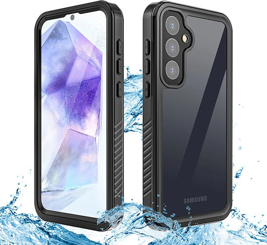 Shellbox С пълно покритие (360°) Силикон / Пластмаса Водоустойчив Черен (Galaxy A55)