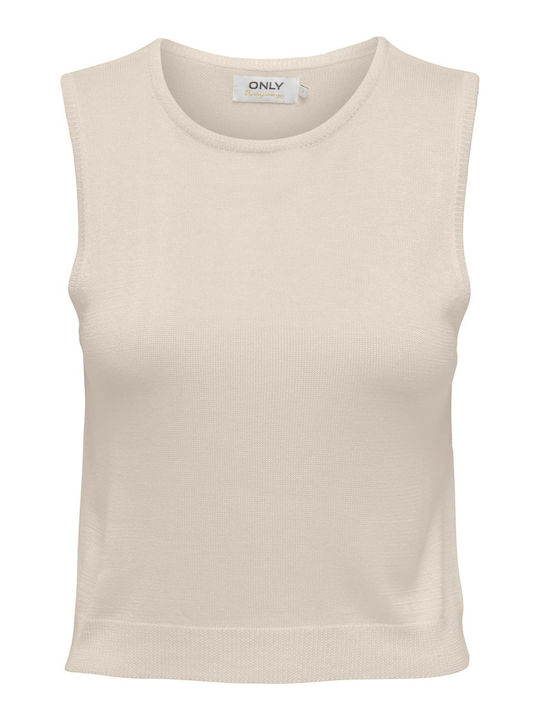 Only Vilma Damen Sport Bluse Ärmellos Beige