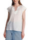 Attrattivo Women's Blouse Sleeveless with V Neckline White