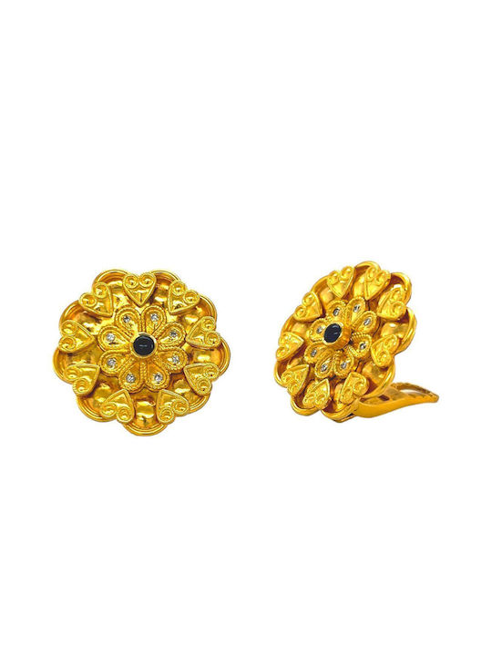 Xryseio Ohrringe mit Clip aus Gold 18K mit Diamant