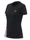 Dainese Lady Women's Athletic T-shirt Black/fluo-red