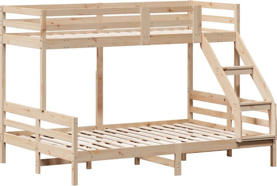 Kids Bed Bunk Semi Double Beige for Mattress 140x200cm