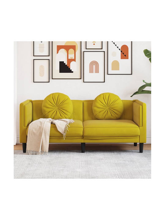 Doppelsitzer Samt Sofa Gelb mit Dekokissen 173....