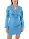 Dress Mini Evening Shirt Dress Light Blue