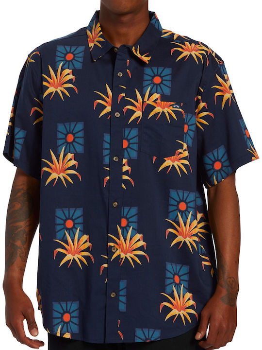 Billabong Sundays Short-sleeved Cotton Shirt Blue