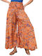 Boho Trousers with Ruched Waistband Orange 23907