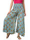 Boho Wide-Leg Trousers Light Blue 23946