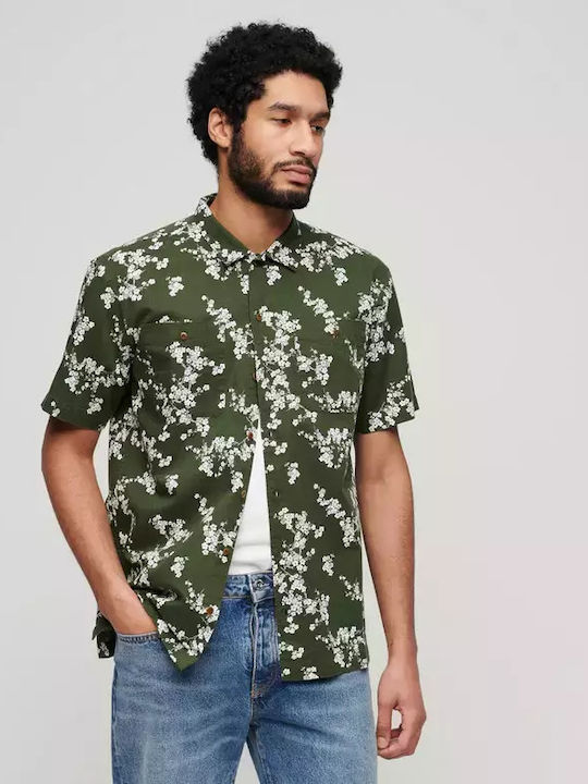 Superdry D3 Ovin Κοντομάνικο Λινό Πουκάμισο σε ...