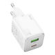 Hoco Зарядно без кабел GaN (Галуниев нитрид) с USB-A порт и USB-C порт 20W Доставка на енергия / Бързо зареждане 3.0 Бял (N41)