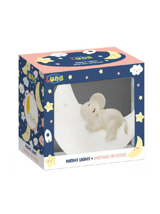 Luna Παιδικό Διακοσμητικό Φωτιστικό Λευκό 15.5x13.5x6.8εκ. Ελεφαντάκι σε φεγγάρι Luna Παιδικό Διακοσμητικό Φωτιστικό Λευκό 15.5x13.5x6.8εκ. Ελεφαντάκι σε φεγγάρι