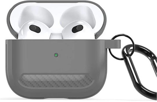 Dux Ducis Case Silicone with Hook in Gray color for Apple AirPods 3
