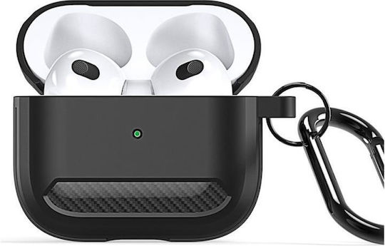 Dux Ducis Case Silicone with Hook in Black color for Apple AirPods 3