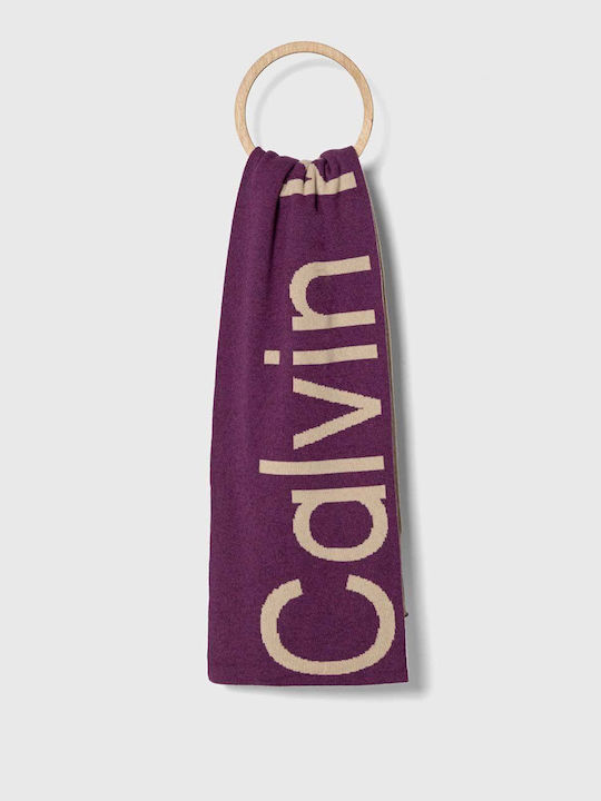 Calvin Klein Men's Wool Scarf Purple