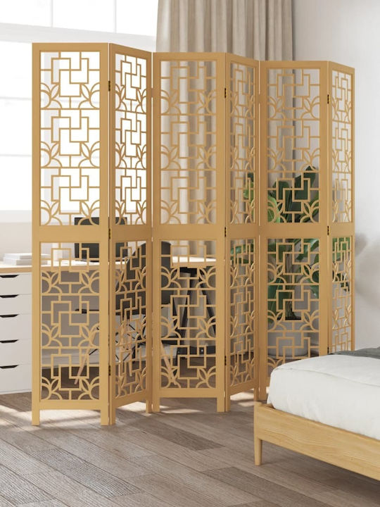 vidaXL Decorativ Paravan Lemn cu 6 Panouri 210x200cm