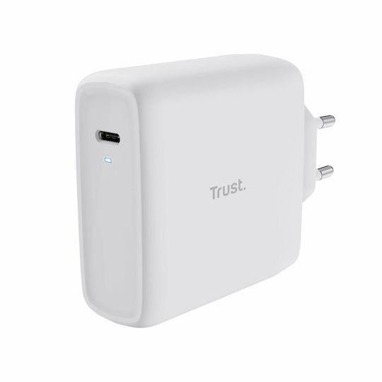 Trust Φορτιστής με Θύρα USB-C και Καλώδιο USB-C - USB-C 100W Power Delivery Λευκός (25140)