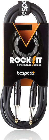 Bespeco Καλώδιο Ήχου 3.5mm male - 3.5mm male Μαύρο 1.5m RKSS150