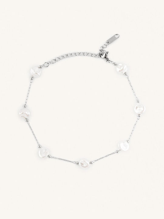 StanStefan Bracelet Anklet Chain made of Steel with Pearls