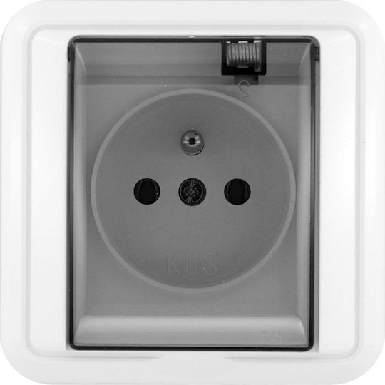 KOS Priză Electrică Mortice Simplă Rezistentă La Apă Albă