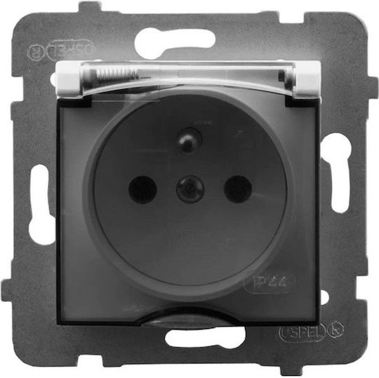 Ospel Aria Single Walled Power Socket Waterproof with Lid Transparent