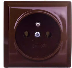 Ospel Bis Single Walled Power Socket Brown