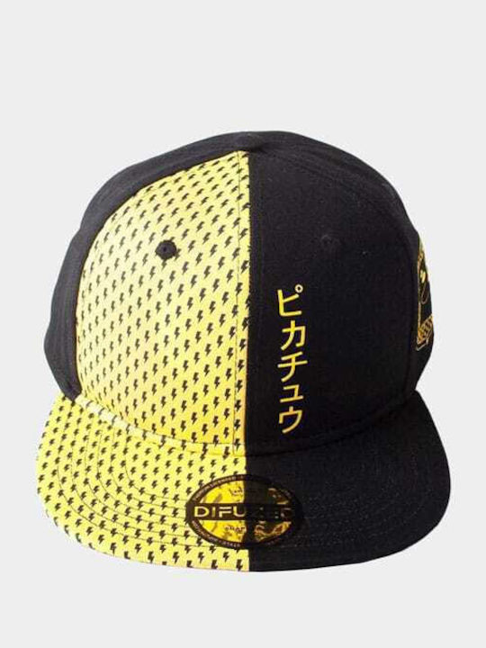 Difuzed Kids' Hat Jockey Fabric Pikachu Yellow