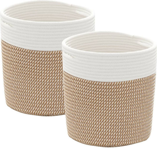 vidaXL Καλάθι Αποθήκευσης Υφασμάτινο Καφέ 28x28x28cm 2τμχ