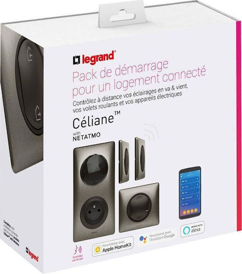 Legrand Celiane Netatmo Starter Single Walled Power Socket Wi-Fi Gray